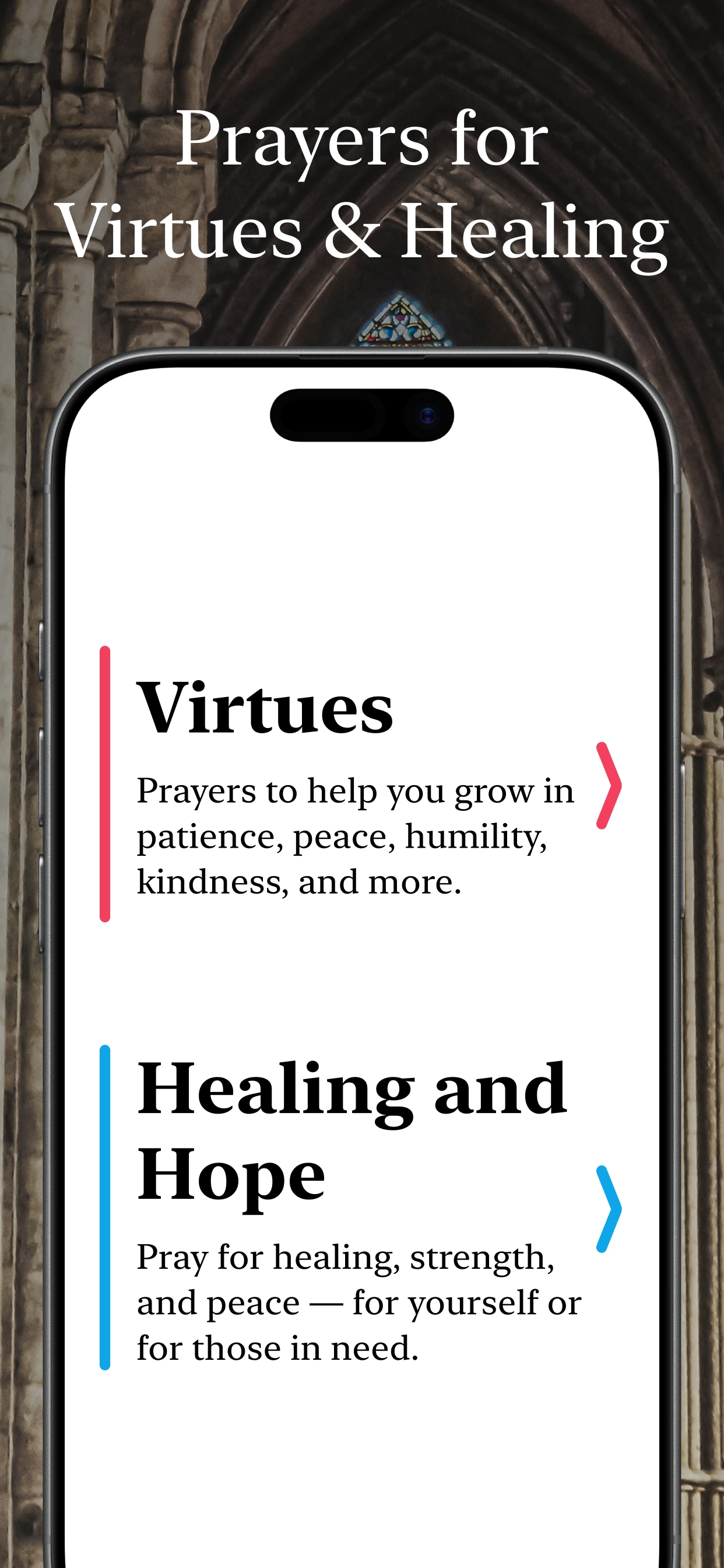 Preview of the Catholic Corvia app - home screen for prayer and novena list